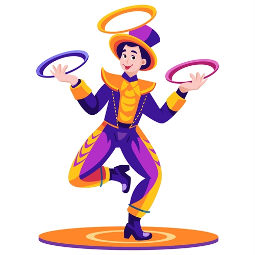 Carnival Circus Theme Ring Juggler Transparent Sticker